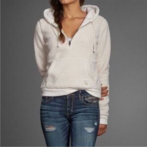 Abercrombie and Fitch cozy Sherpa fleece teddy bear hoodie L